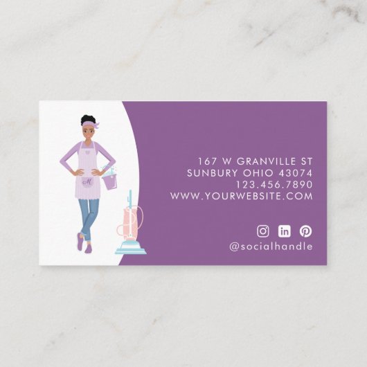 Moderne  services voor het schoonmaken en maken va afsprakenkaartje (Achterkant)