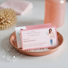 Moderne  services voor het schoonmaken en maken va afsprakenkaartje