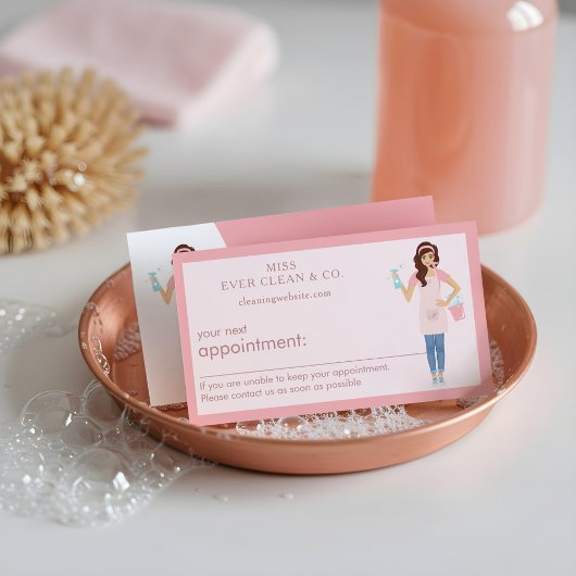 Moderne  services voor het schoonmaken en maken va afsprakenkaartje