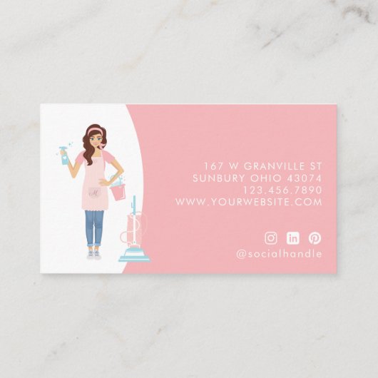 Moderne  services voor het schoonmaken en maken va afsprakenkaartje (Achterkant)