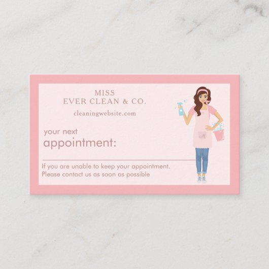 Moderne  services voor het schoonmaken en maken va afsprakenkaartje (Voorkant)