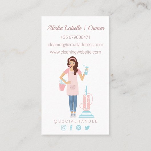 Moderne  services voor het schoonmaken en maken va visitekaartje (Achterkant)