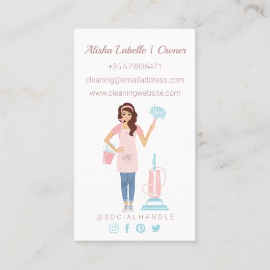 Moderne  services voor het schoonmaken en maken va visitekaartje (Achterkant)