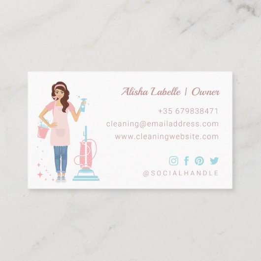 Moderne  services voor het schoonmaken en maken va visitekaartje (Achterkant)