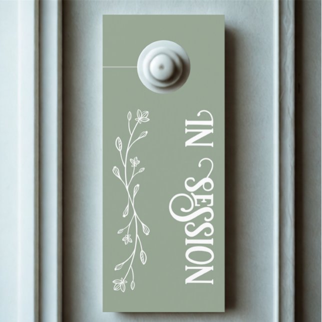 Moderne sessie in gepersonaliseerde tekst Bruiloft Deurhanger (Modern custom text in session door hanger)