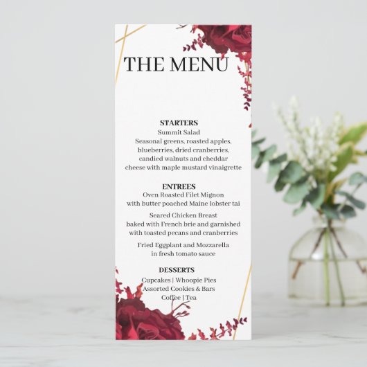 Moderne set 10-menukaart kaart (Staand voorkant)