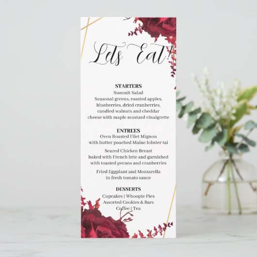 Moderne set 11-menukaart kaart (Staand voorkant)