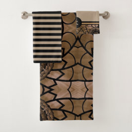 Moderne set handdoeken voor zwarte en zwarte tinte