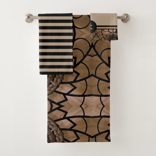 Moderne set handdoeken voor zwarte en zwarte tinte (Insitu)