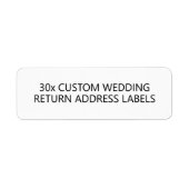 Moderne Set van 30 Custom Wedding Return Adres Etiket (Voorkant)