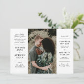 Moderne sfeer trouwkaart met een foto aankondiging (Staand voorkant)