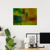 Moderne sfeervolle Charmante Abstracte Kunst Print (Thuiskantoor)