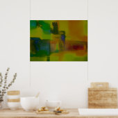 Moderne sfeervolle Charmante Abstracte Kunst Print (Keuken)
