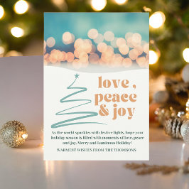   Moderne Sfeervolle Kerst Liefde Vrede Vreugde  Feestdagenkaart