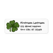 Moderne Shamrock met retouradres Etiket (Voorkant)