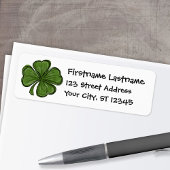 Moderne Shamrock met retouradres Etiket
