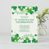 Moderne Shamrock St. Patrick's Party Uitnodiging (Staand voorkant)
