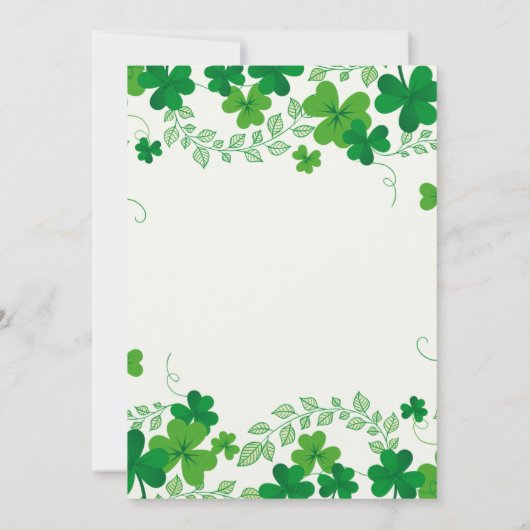 Moderne Shamrock St. Patrick's Party Uitnodiging (Achterkant)