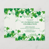 Moderne Shamrock St. Patrick's Party Uitnodiging (Voorkant / Achterkant)