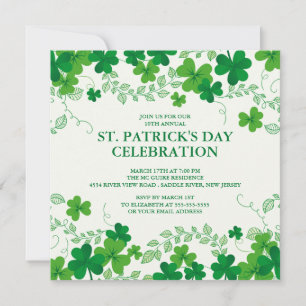 Moderne Shamrock St. Patrick's Party Uitnodiging