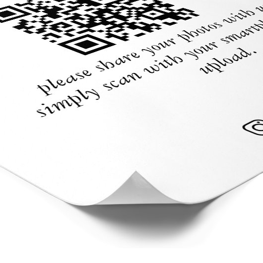 Moderne share the Love QR Code White Poster (Hoek)