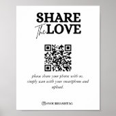 Moderne share the Love QR Code White Poster (Voorkant)