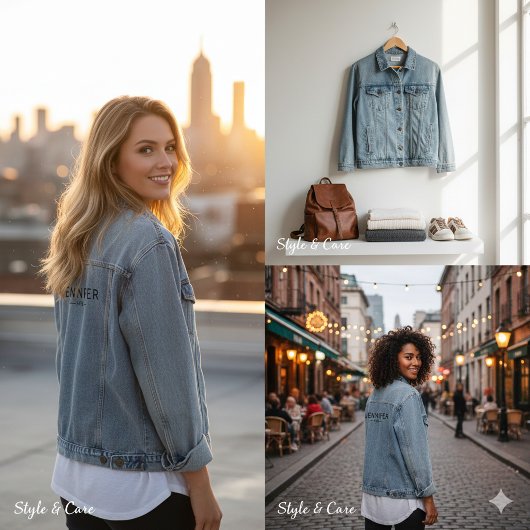 Moderne SHE geïnspireerde gepersonaliseerde denim Jacket