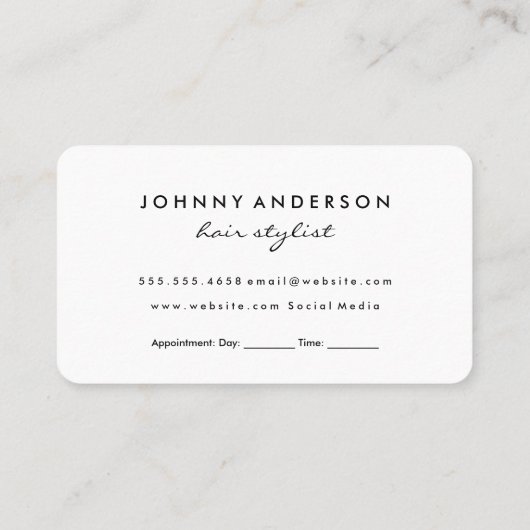 Moderne Shears/Hair Pins Benoeming III Afsprakenkaartje (Achterkant)