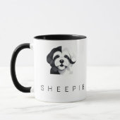 Moderne Sheepadoodle Kunst - Geometrisch Zwart & W Mok (Links)