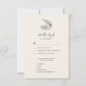 Moderne Shell Beach Ocean Bestemming Bruiloft RSVP Kaartje (Voorkant)