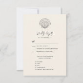 Moderne Shell Beach Ocean Bestemming Bruiloft RSVP Kaartje (Voorkant)