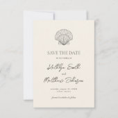 Moderne Shell Beach Ocean Bestemming Bruiloft Save The Date (Voorkant)