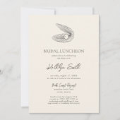 Moderne Shell Beach Ocean Bruiloft Bruids Luncheon Kaart (Voorkant)