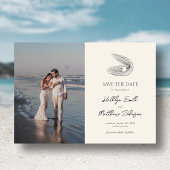 Moderne Shell Beach Ocean Bruiloft Save The Date Magnetische Uitnodiging