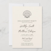 Moderne Shell Beach Ocean bruiloft verlovingsfeest Kaart (Voorkant)