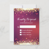Moderne Shimmer Gold Glitter Stippen RSVP Reageren (Voorkant)