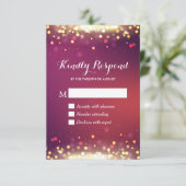 Moderne Shimmer Gold Glitter Stippen RSVP Reageren (Staand voorkant)