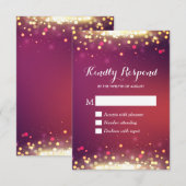 Moderne Shimmer Gold Glitter Stippen RSVP Reageren (Voorkant / Achterkant)