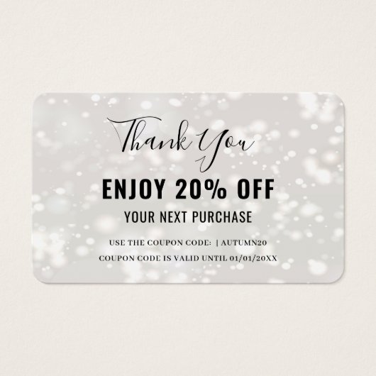 Moderne Shiny Discount Coupon Kaart (Voorkant)
