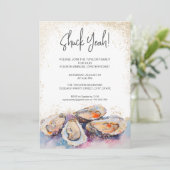 Moderne Shuck Ja Zomer Oester Gebraden Feest Paste Kaart (Staand voorkant)