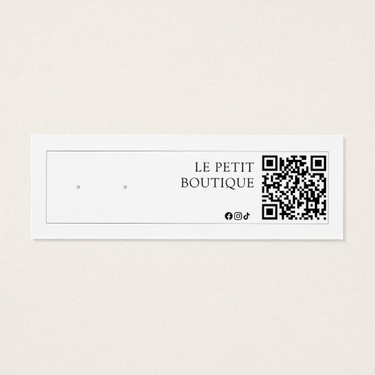 Moderne Sieraden Business QR Code Oorbel Display Mini Visitekaartjes (Achterkant)
