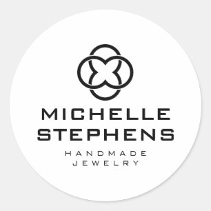 Moderne Sieraden Designer Logo Witte Stickers