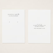 Moderne sieraden oorbel display Kaart (Voorkant /achterkant)