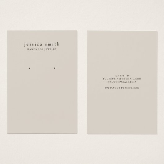 Moderne sieraden oorbel display Kaart (Voorkant /achterkant)