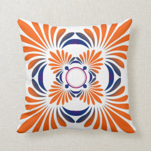 Moderne Sierkussennen van Floral:Blauw Sinaasappel Kussen