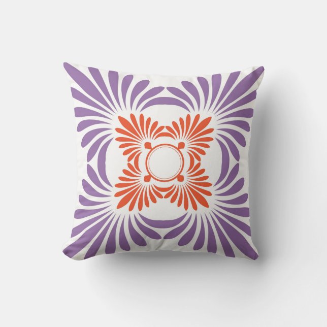 Moderne Sierkussennen van Floral:Paars Rood Kussen (Voorkant)
