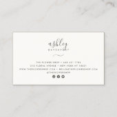 Moderne sierlijke bloementurquoise waterverf kraft visitekaartje (Achterkant)