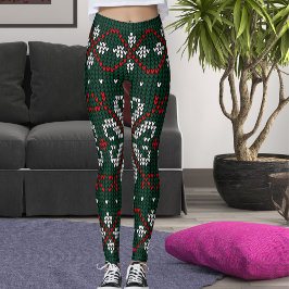Moderne Sierlijke Gebreide Kerstpatroon Dames Cade Leggings