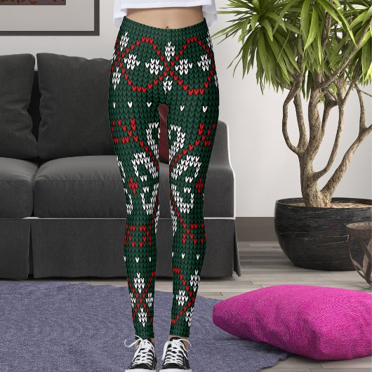 Moderne Sierlijke Gebreide Kerstpatroon Dames Cade Leggings