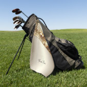 Moderne Sierlijke Gouden Bloem Golf Handdoek (Groen)